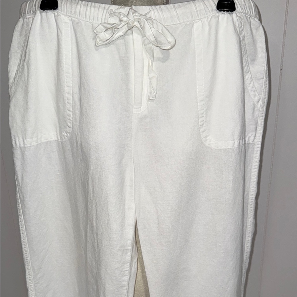 White Drawstring Pants - Picture 2 of 6